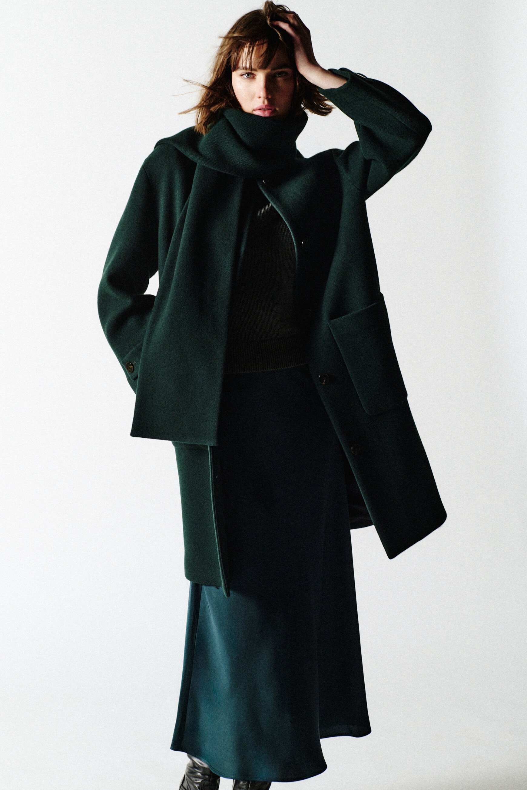 Manteau Gentiani vert foncé femme