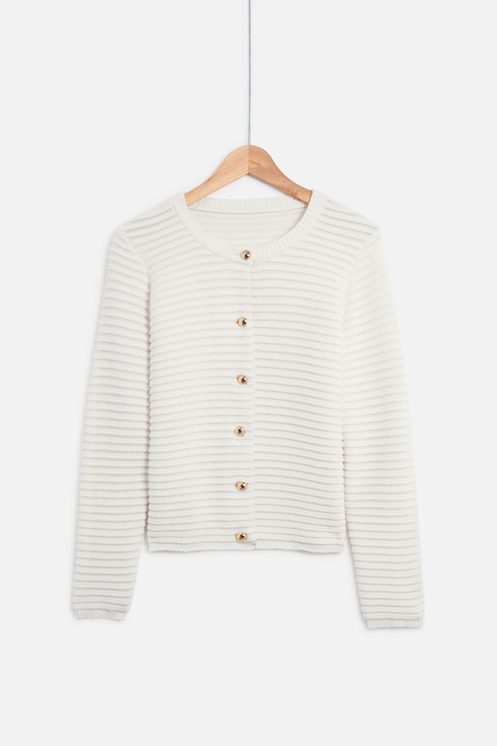 cardigan cecilia a boutons dores ivoire femme Cardigan Cecilia à boutons dorés ivoire femme