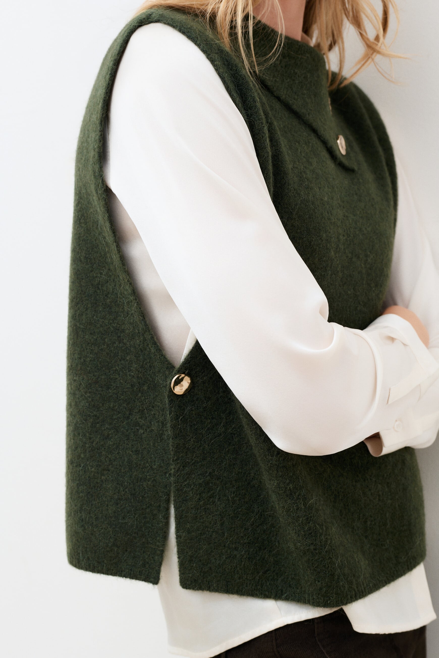 Hoany poncho khaki green woman