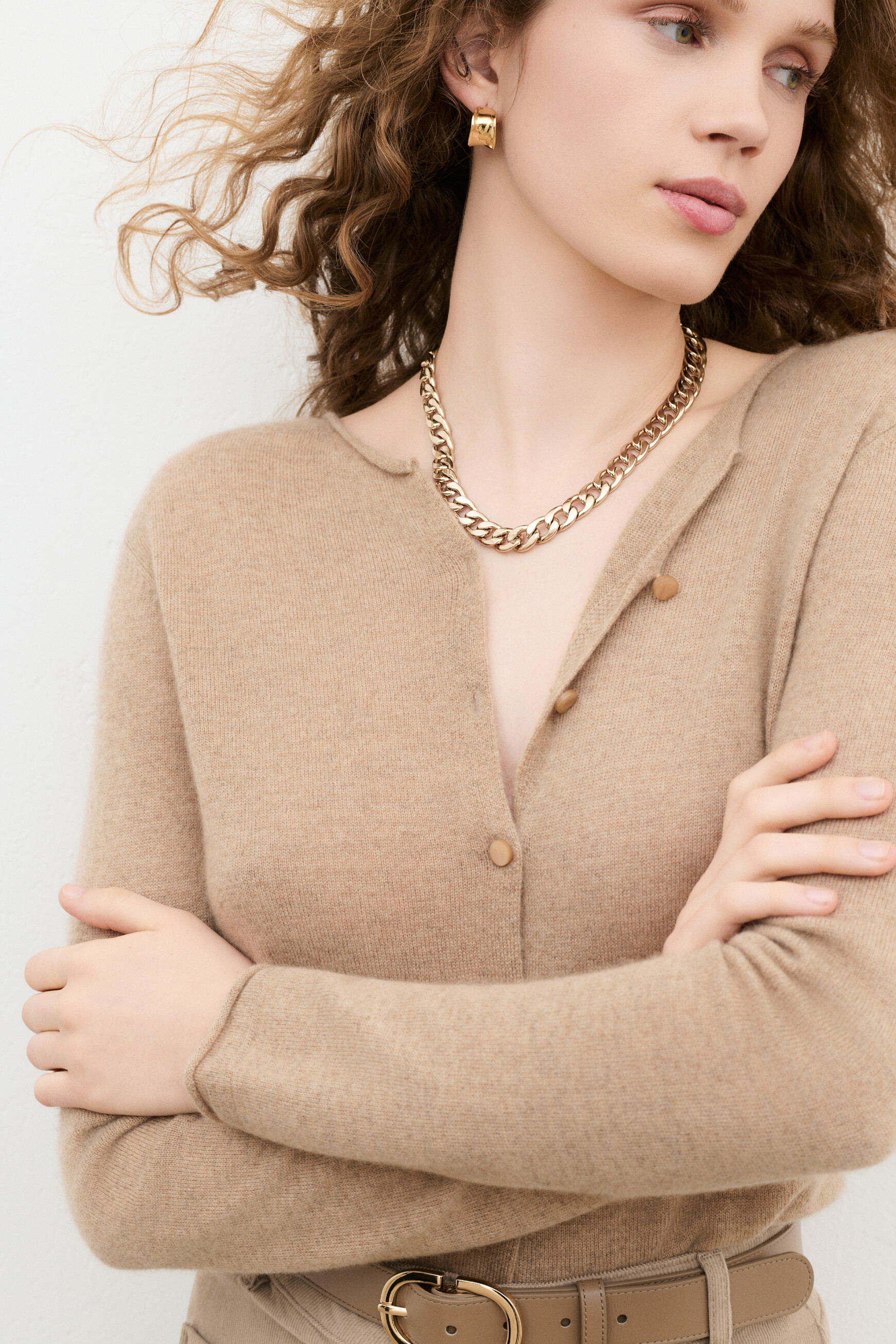 Msally sweater 100% cashmere light brown woman