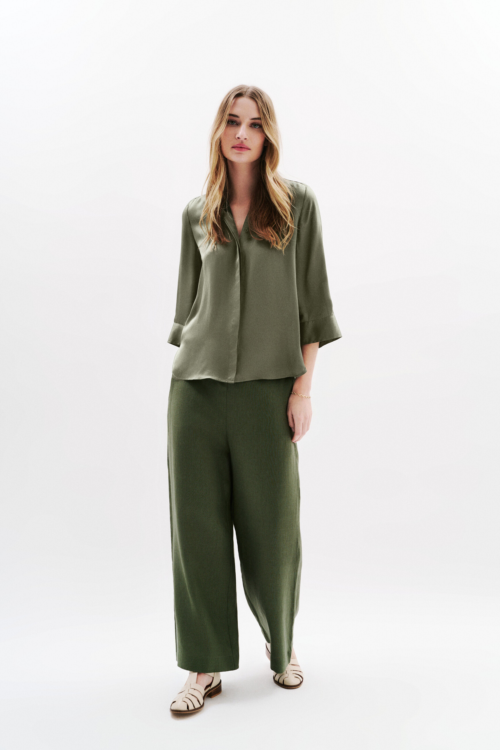 chemise cnina vert kaki femme Chemise Cnina vert kaki femme