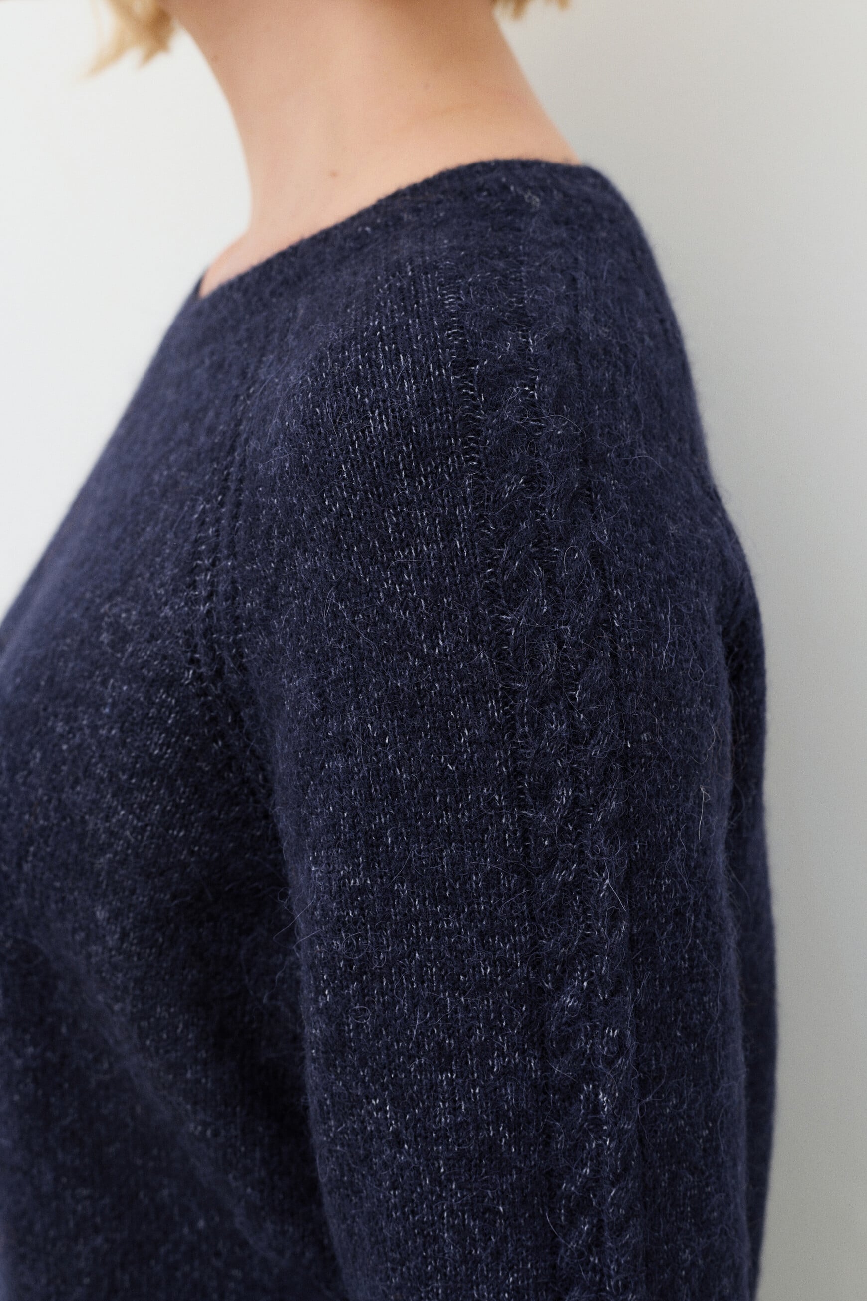 Mleo sweater navy blue woman