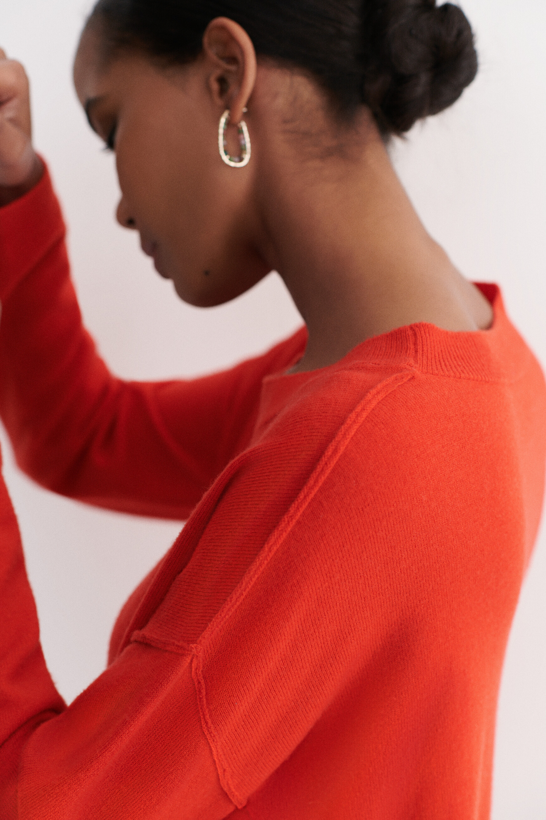 pull talia 100% laine rouge femme