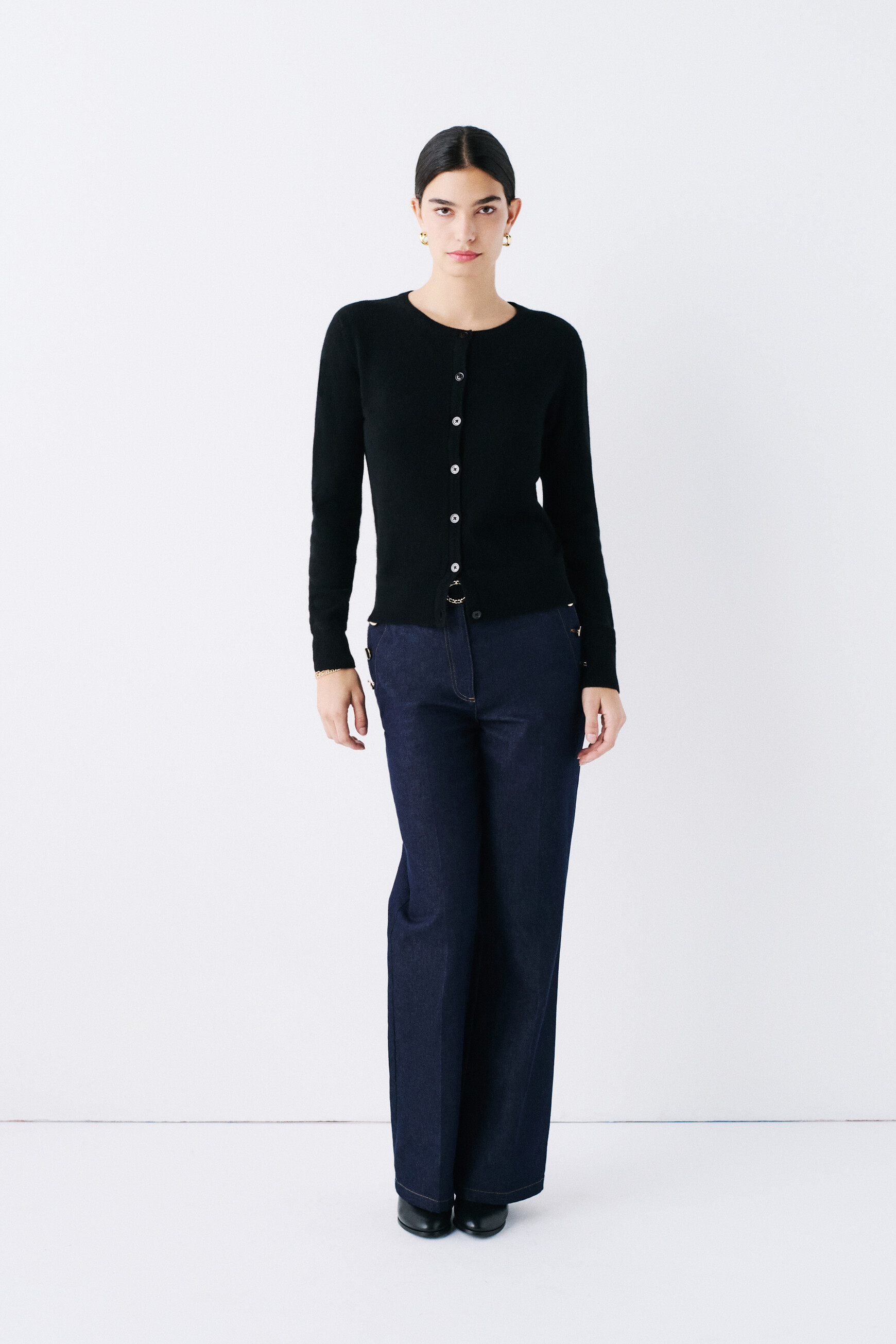 mcaroline 100% cashmere cardigan black woman