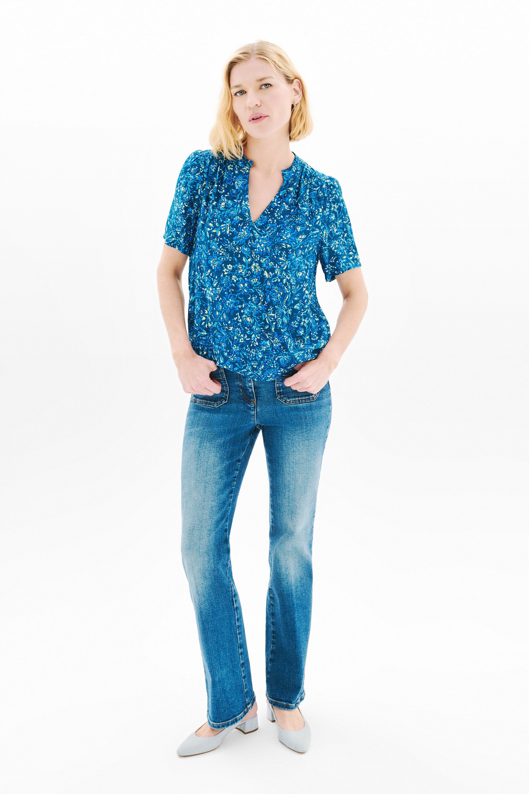 Chimen blouse navy blue woman