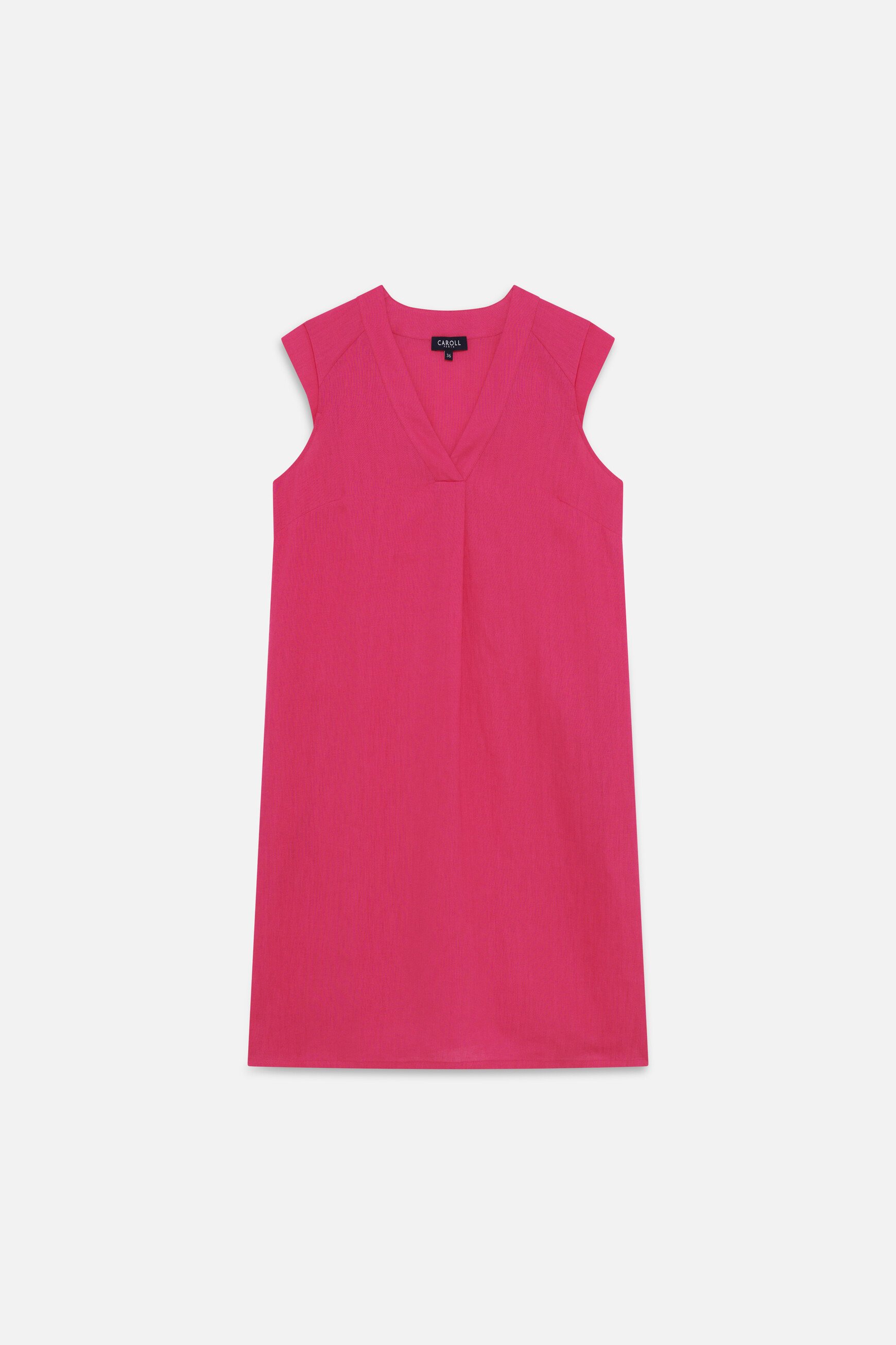robe pamela 100 lin rose fushia femme robe pamela 100% lin rose fushia femme