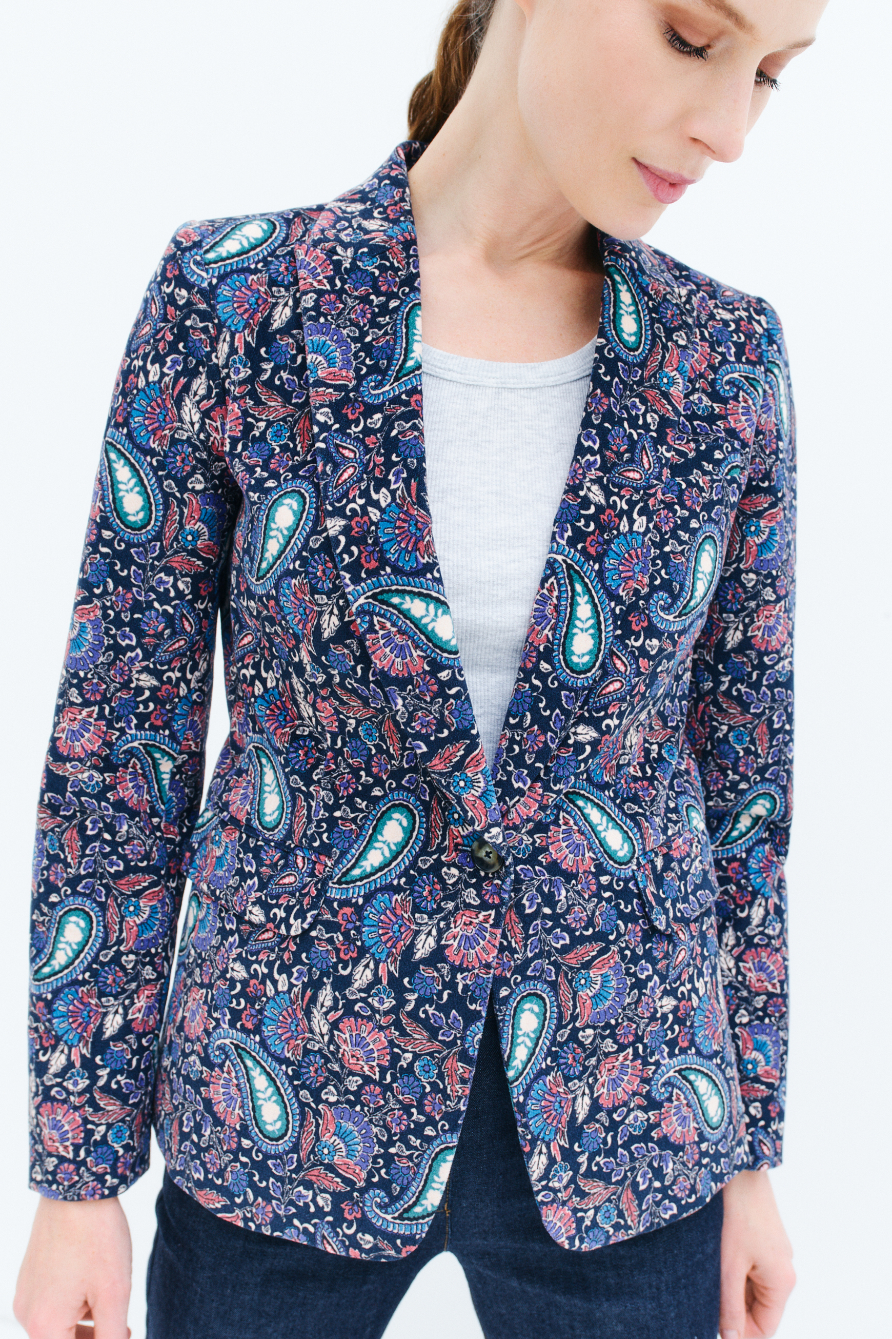 blazer aurora print bleu marine femme blazer aurora print bleu marine femme