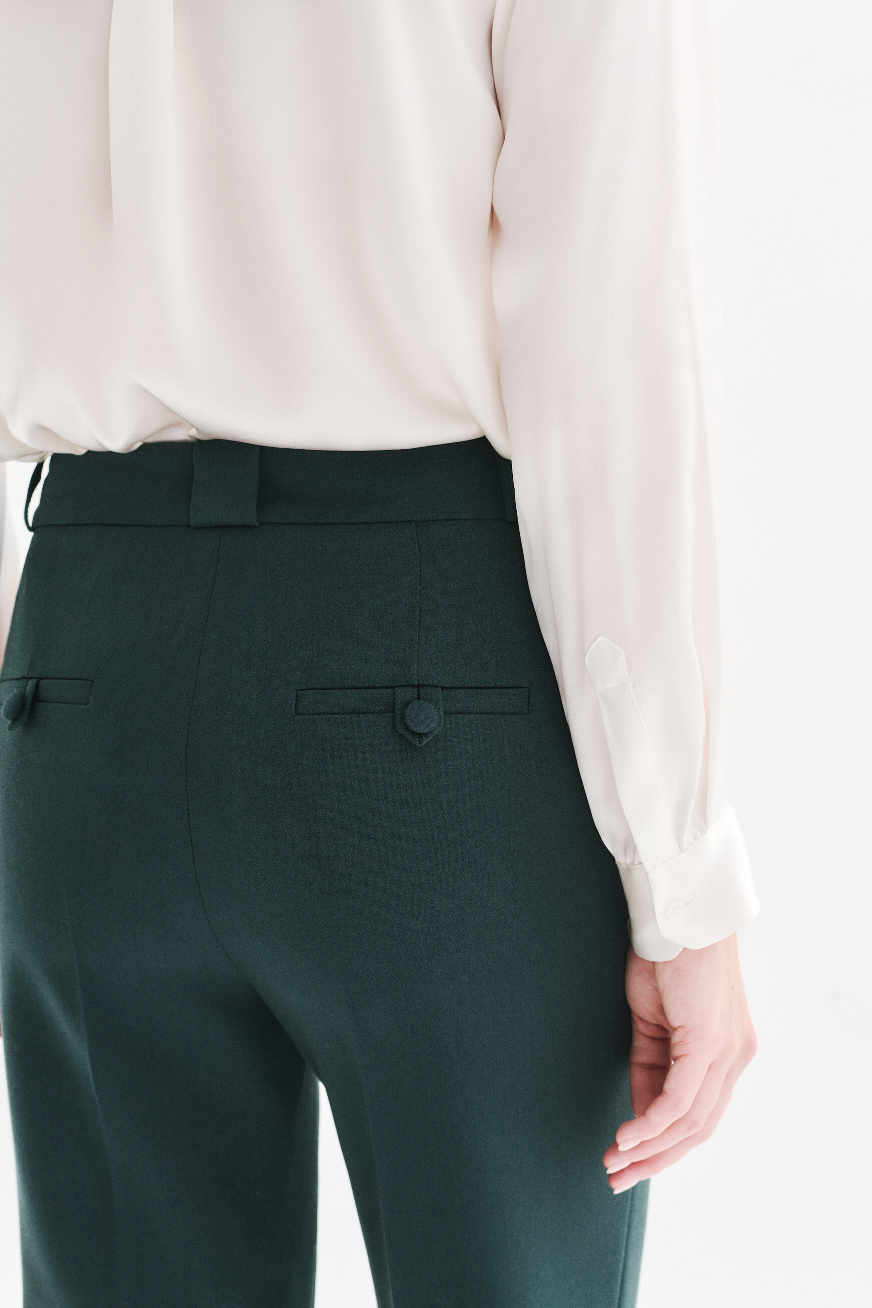 Pantalon Pelagie vert foncé femme