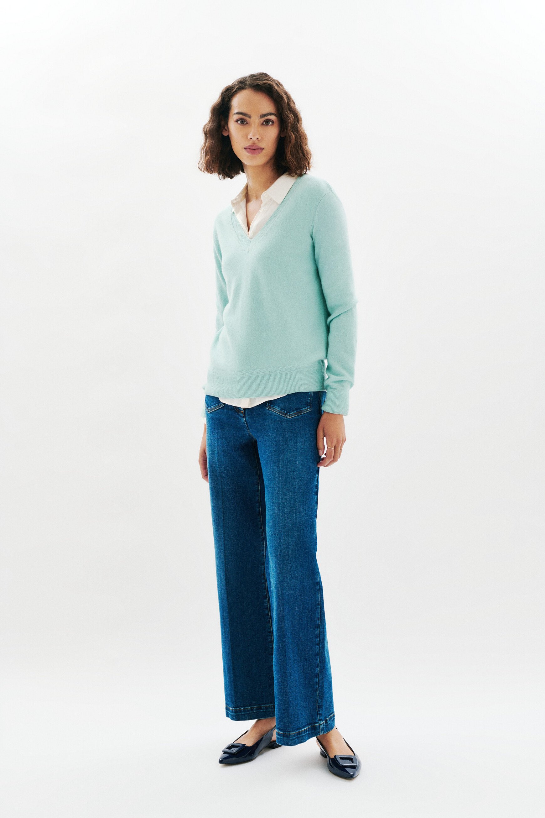 pullover marianne2 100 % kaschmir türkisblau damen