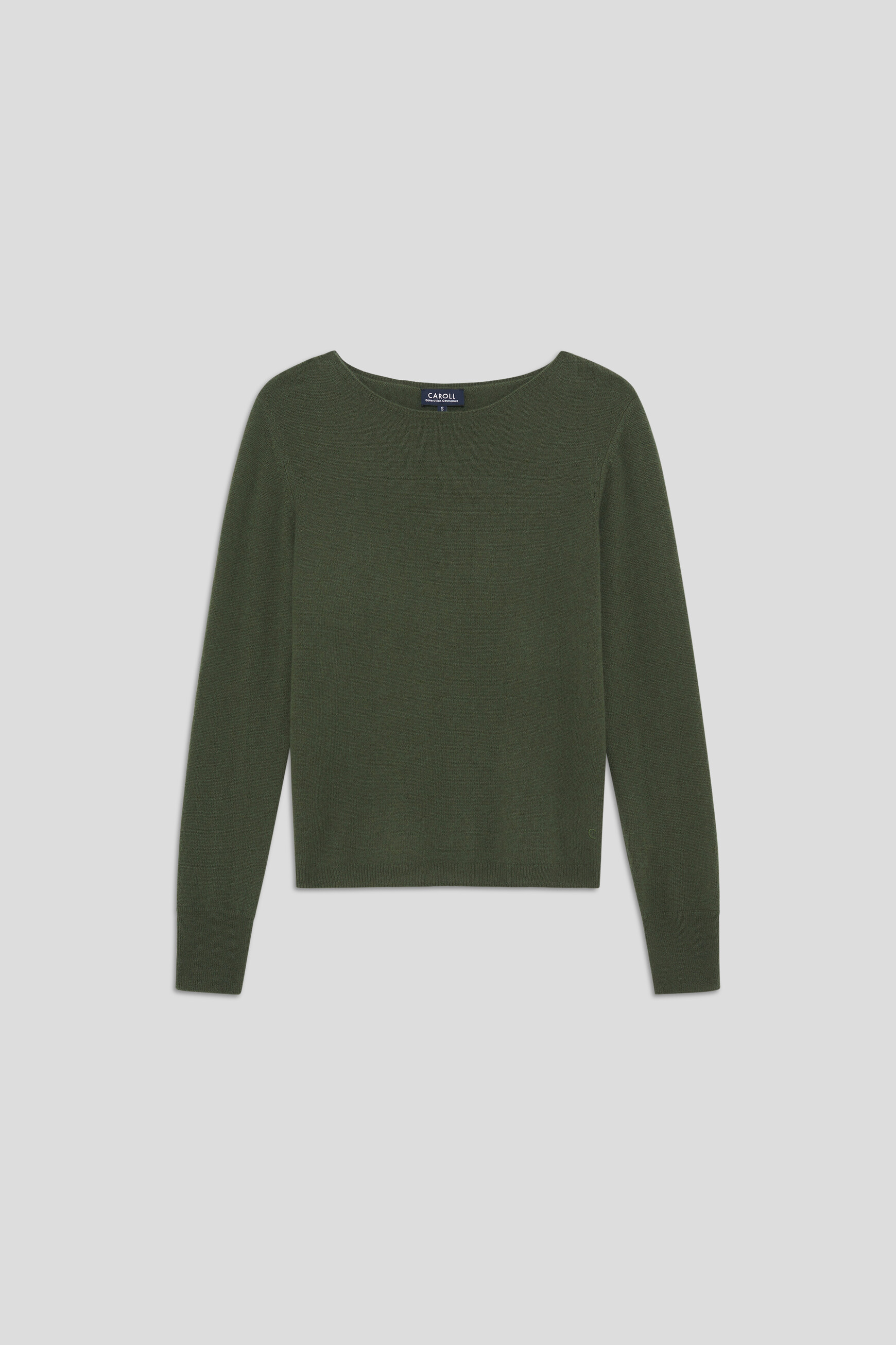 Pull mzoan 100% cachemire vert kaki femme