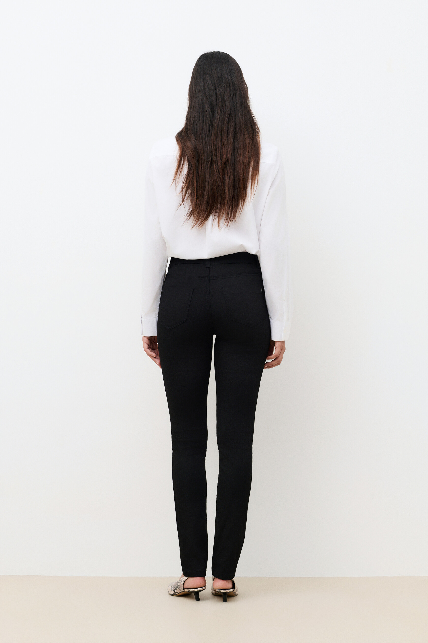 Pantalon Noir Femme Slim - Taille 6, En Coton, Par Denim Co