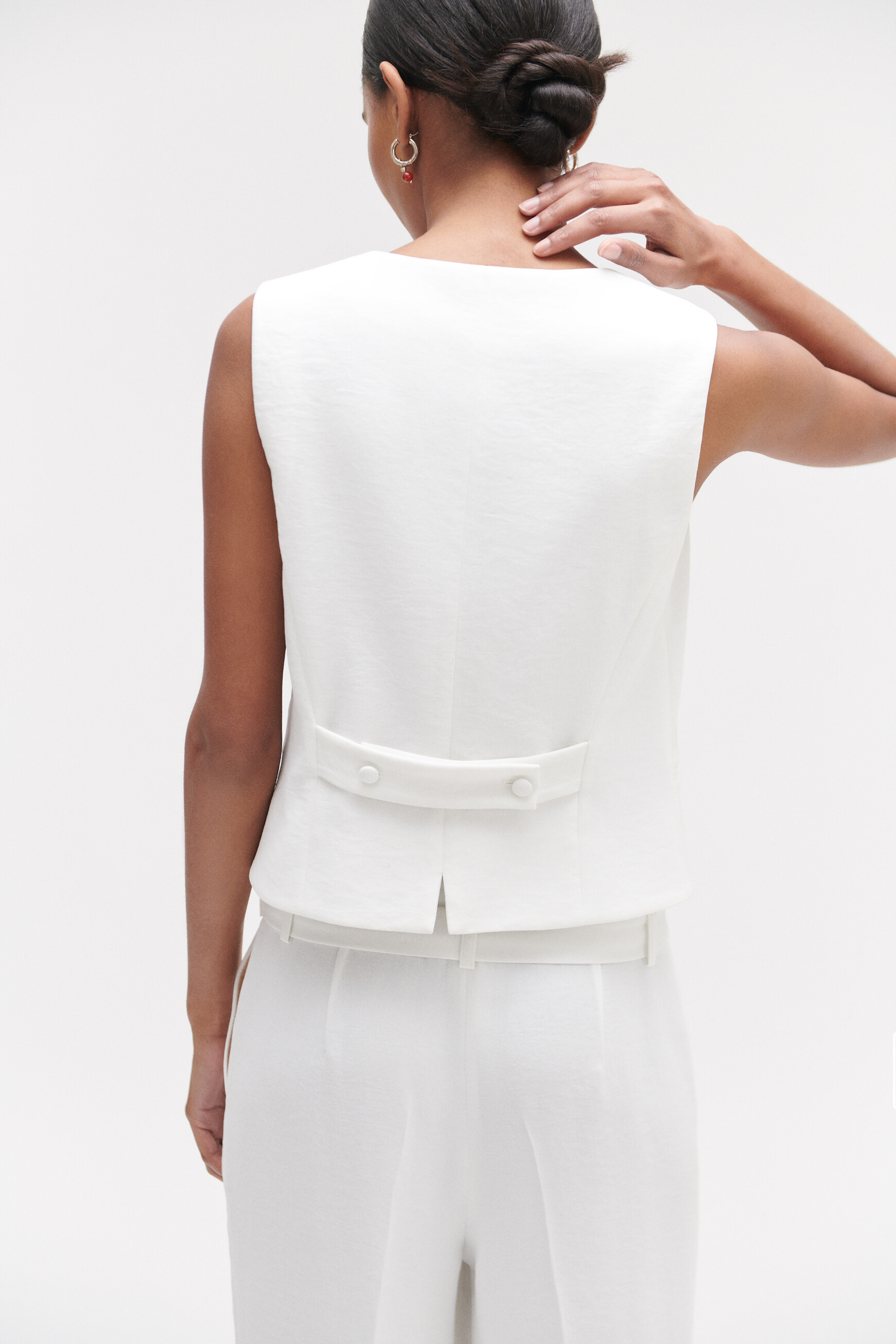 Ärmellose Jacke Douglas, strukturiert elfenbein damen