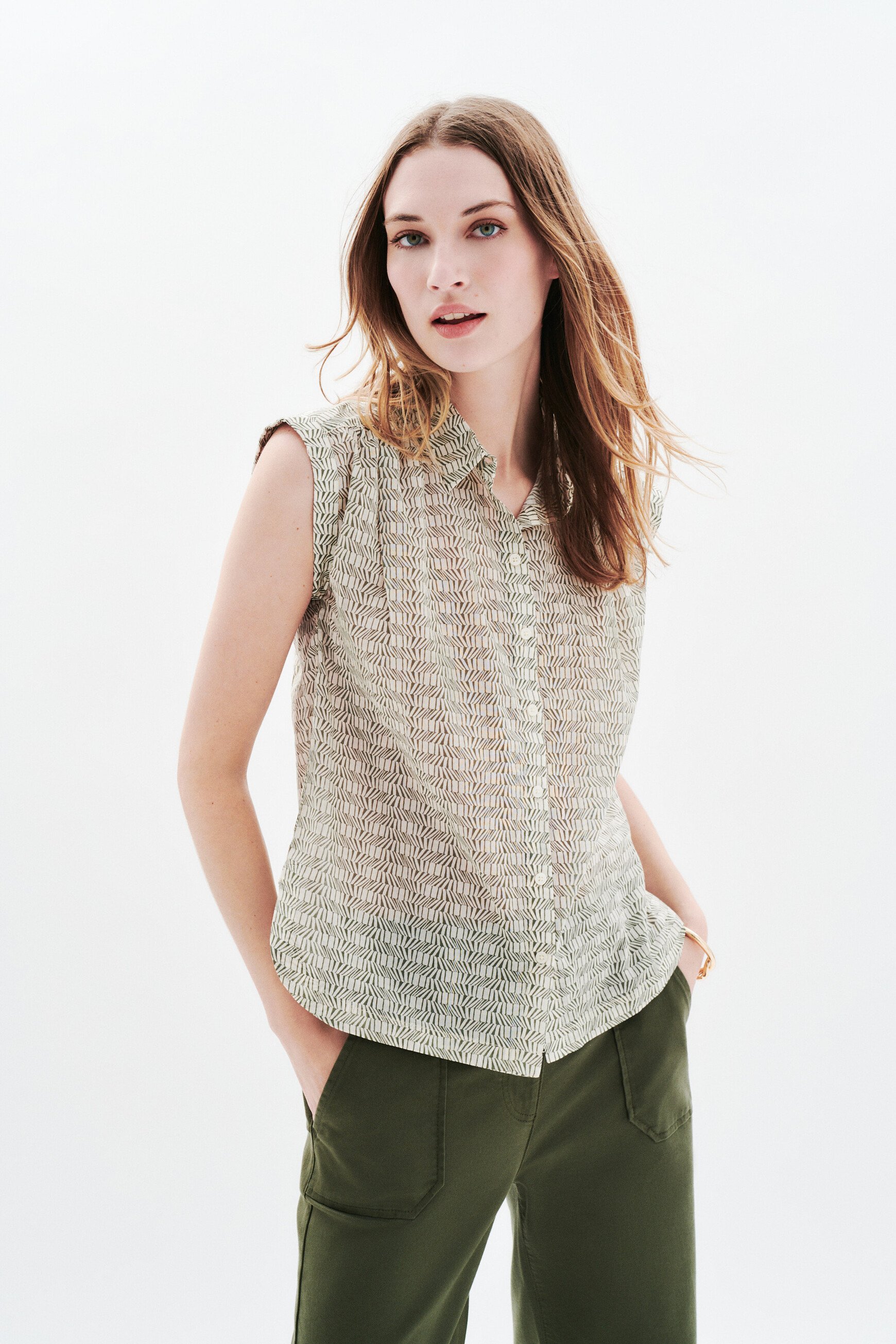 Chemise Celora vert kaki femme
