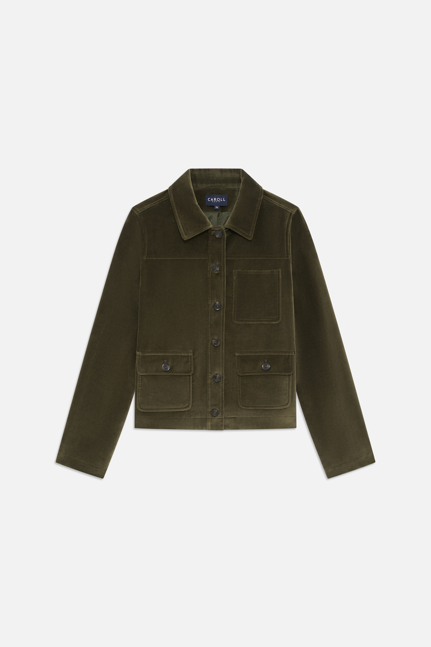 Veste Vminatavelours vert kaki femme