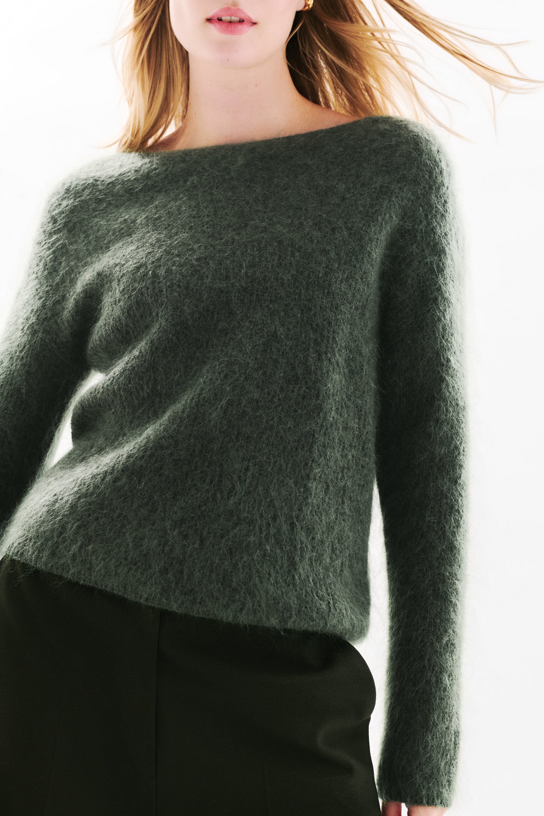 Pull Maggie vert kaki femme