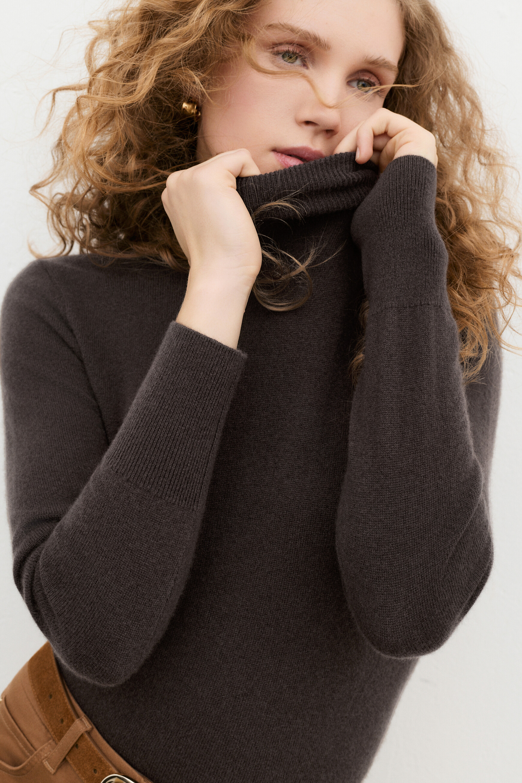 Dylan b 100% cashmere sweater dark brown woman