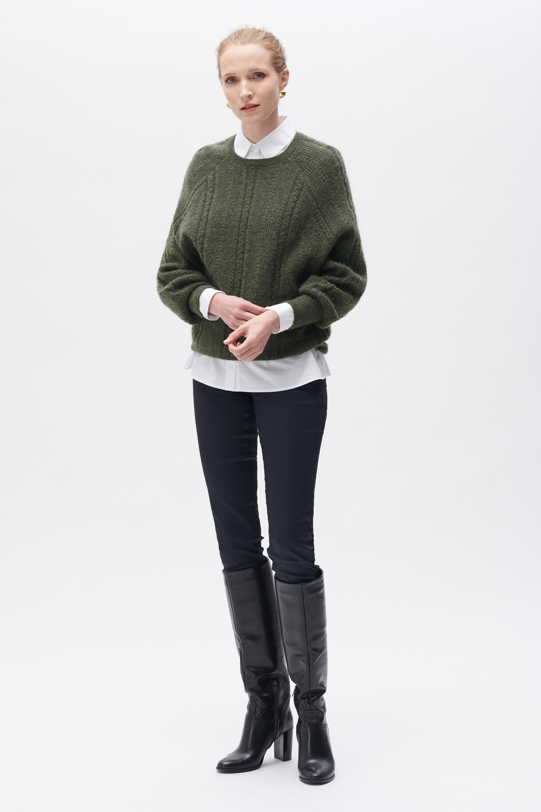 Pull myrtille vert clair femme