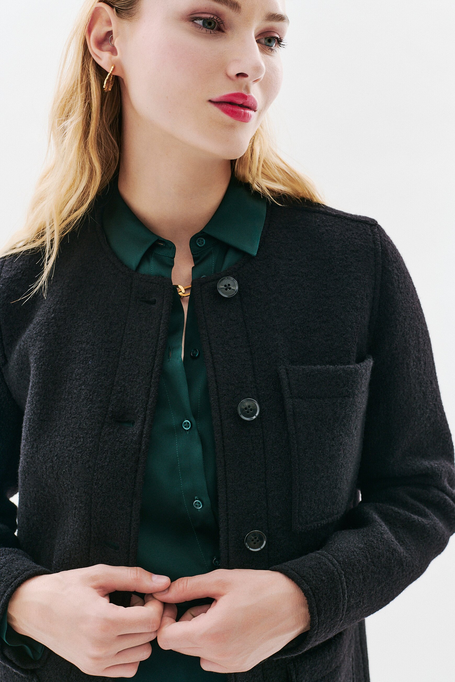 Jacke Vaillance aus 100 % Wolle schwarz damen
