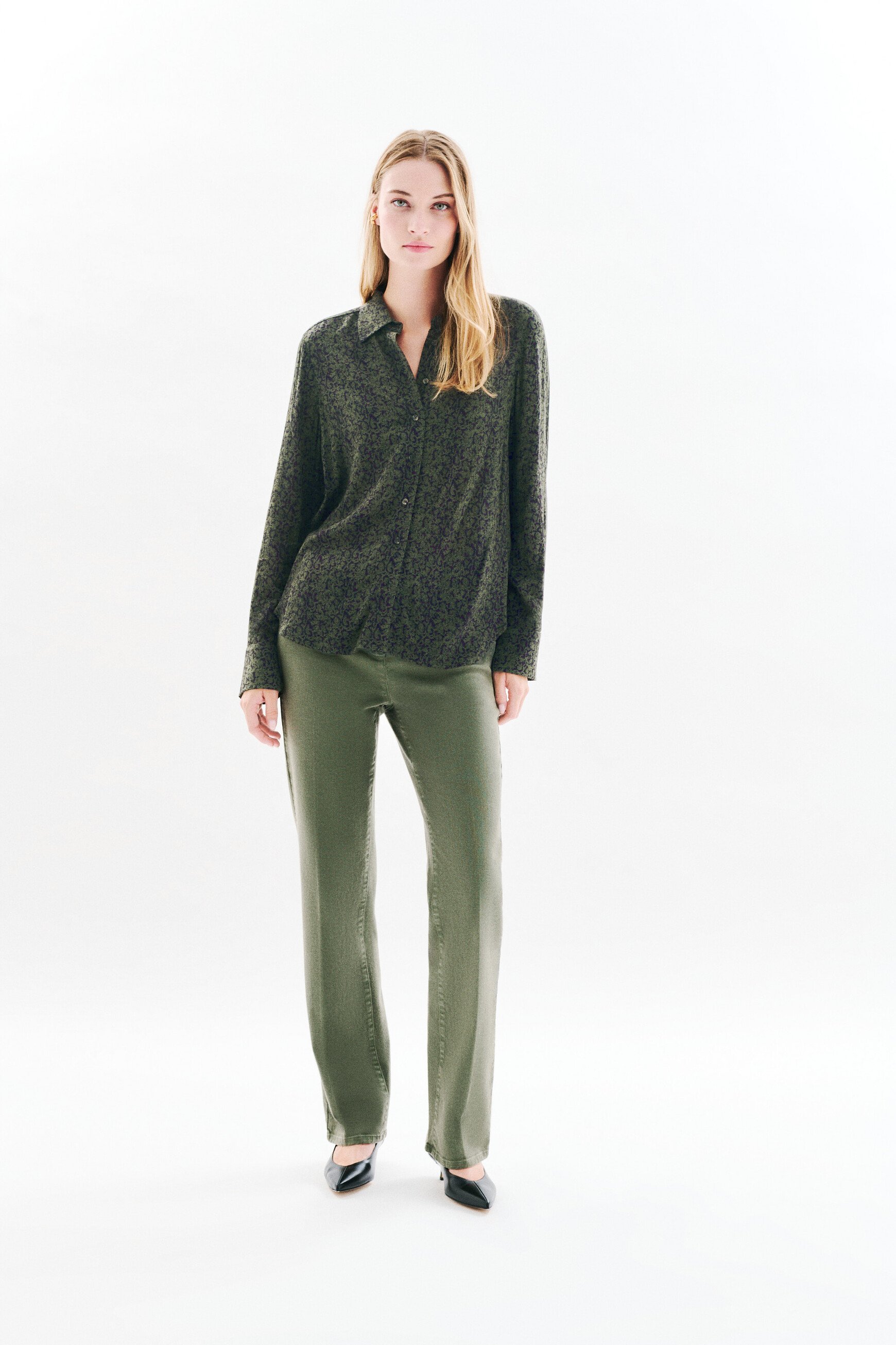 camicia cleony verde cachi donna Camicia Cleony verde cachi donna